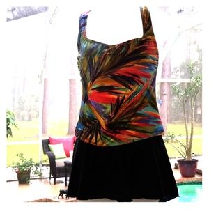 Longitude Multi Colored Tankini Size 12